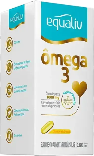 Ômega 3 Óleo de Peixe 180 Cápsulas